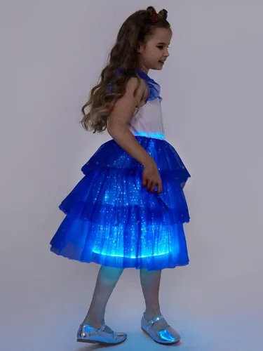 Vista 4 de PATPAT Go-Glow - Disfraces iluminados para niñas, vestido de unicornio, vestido de princesa TuTu, traje de fiesta de cumpleaños de 3 a 8 años
