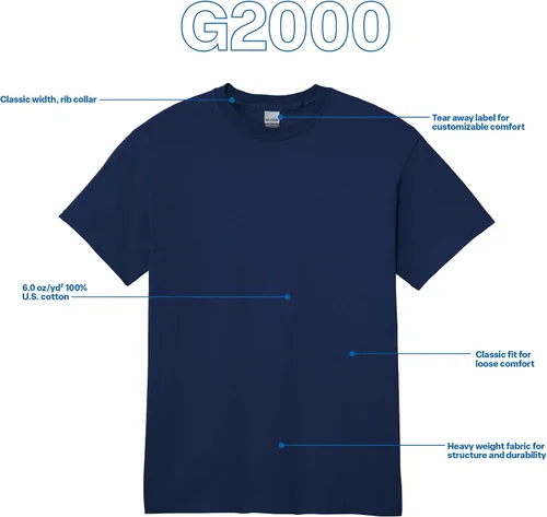 Vista 4 de Gildan - Camiseta de ultraalgodón estilo G2000 para adulto, unisex, paquete múltiple