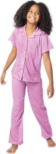 Vista 4 de PajamaGram Pajamas for Kids - Short Sleeve Button Down Pajamas for Boys & Girls