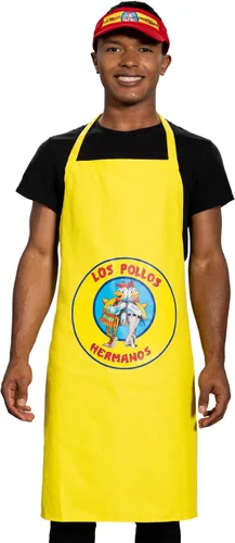 Vista 8 de Los Pollos Bad Chicken Man Restaurante Delantal y Visera Disfraz de Halloween Cosplay Rojo