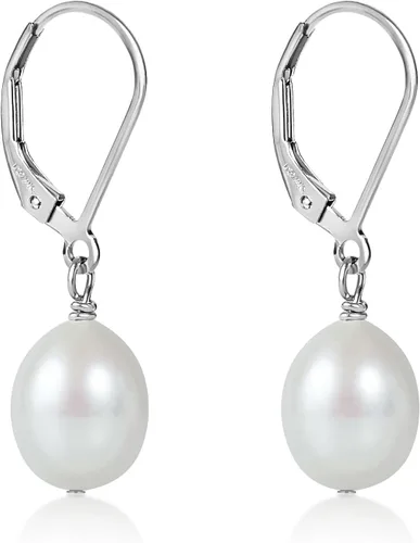Vista 27 de LILY LUSTRE - Aretes colgantes de plata de ley 925 chapados en oro de 14 quilates, seleccionados a mano, calidad AAAA, color blanco natural