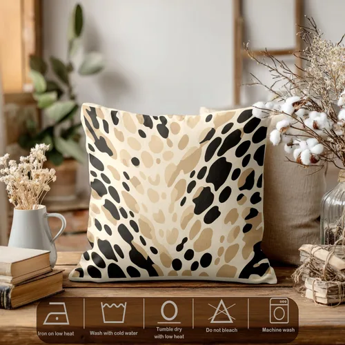 Vista 3 de Batmerry Animal Print Throw Pillow Covers, Spotted On Beige Decorative Pillow Covers Digital Printing Blended for Couch Sofa Bed Invisible Zipper