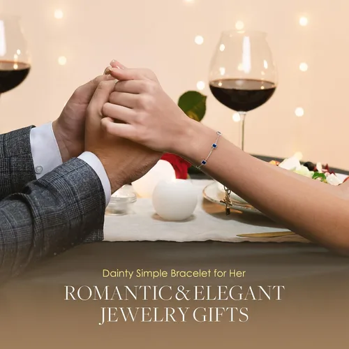 Vista 8 de CDE Pulseras de plata de ley 925 con piedra natal para mujer, delicada y sencilla pulsera de eslabones ajustable, regalo de cumpleaños, aniversario