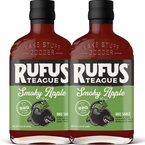 Vista 11 de Rufus Teague - Salsa BBQ de manzana ahumada - Salsa barbacoa premium - Botella de 15.25 onzas