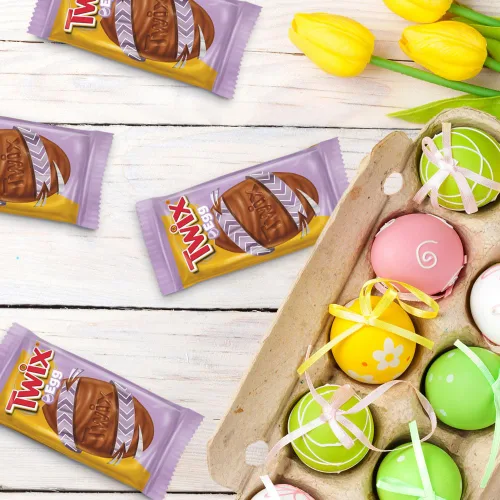 Vista 6 de TWIX Huevos de Pascua Caramelo Chocolate Caramelo Paquete múltiple, 6.36 onzas, 6