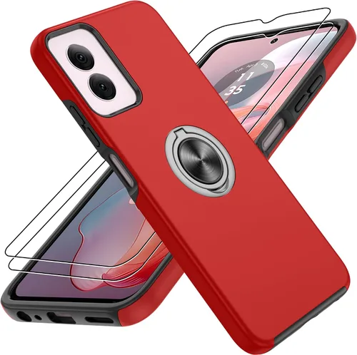 Vista 14 de Gritup - Funda para Galaxy A05S con protector de pantalla HD×2, funda protectora para teléfono a prueba de golpes con soporte magnético de anillo