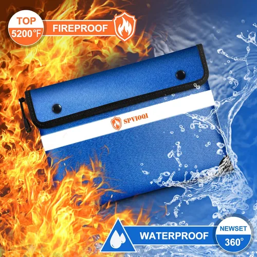 Vista 7 de Bolsa de documentos ignífuga mejorada – Aislamiento térmico de 5200 °F, bolsa de dinero ignífuga de 14.2 x 11 pulgadas con 8 capas