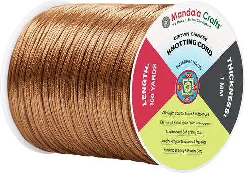 Vista 87 de Mandala Crafts Cordón de satén de cola de rattail de 0.02 in para nudos