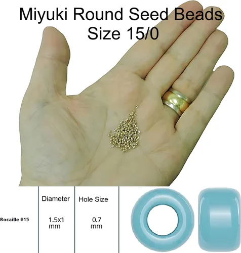 Vista 2 de Miyuki Cuentas de semillas redondas tamaño 15/0 0.29 oz SL Teal