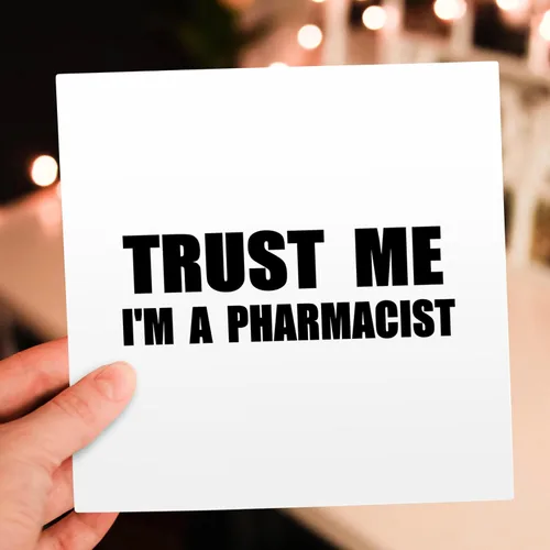 Vista 6 de Trust me Im a Pharmacist. Humor de trabajo de farmacia. Regalo - Tarjeta de felicitación, 6 x 6 pulgadas, individual (gc_195643_5)