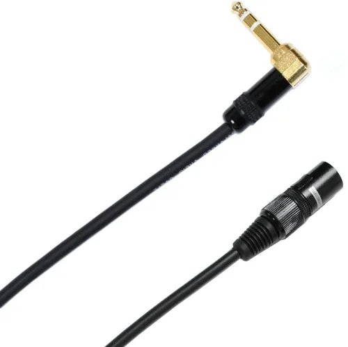Vista 2 de Audio2000'S C14006P2 - Paquete de dos cables de 5.9 ft (4.6 ft) bañados en oro de 1/4 pulgadas TRS en ángulo recto a XLR macho