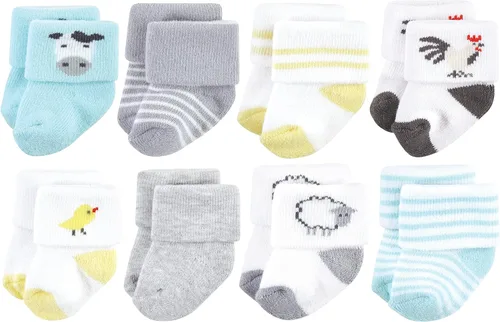 Vista 44 de Hudson Baby - Calcetines de algodón para bebés recién nacidos y Terry para niñas bebés