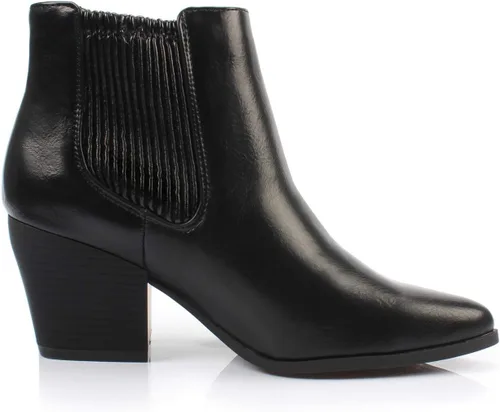 Vista 3 de Bliss - Botines cómodos de tacón grueso para mujer, estilo Chelsea