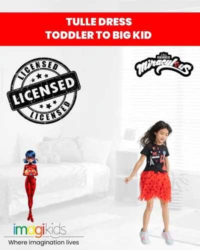 Vista 3 de Miraculous Ladybug Rena Rouge - Vestido de tul para niñas pequeñas a grandes