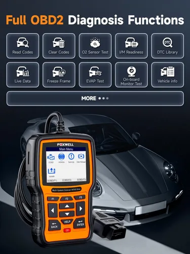 Vista 6 de FOXWELL NT510 Elite OBD2 escáner apto para herramienta de diagnóstico Porsche, lector de códigos de control bidireccional de sistema completo