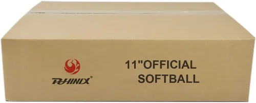 Vista 5 de PHINIX Softballs de cuero dividido lento competencias de práctica de calidad profesional de 11 pulgadas (COR .44 / Comp.375)