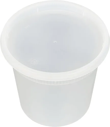 Vista 16 de Restaurantware -Asporto - Cajas para llevar de 8 onzas, 25 recipientes redondos para sopa para microondas - Tapas de plástico transparente
