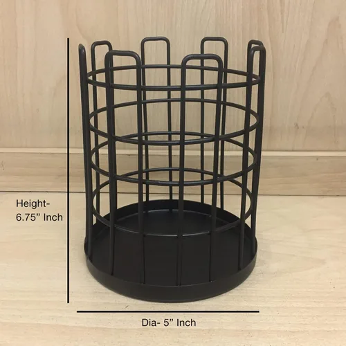 Vista 4 de Soporte para utensilios de alambre de acero de 2 cuartos de galón, resistente y resistente, soporte para utensilios de acero inoxidable para cocina