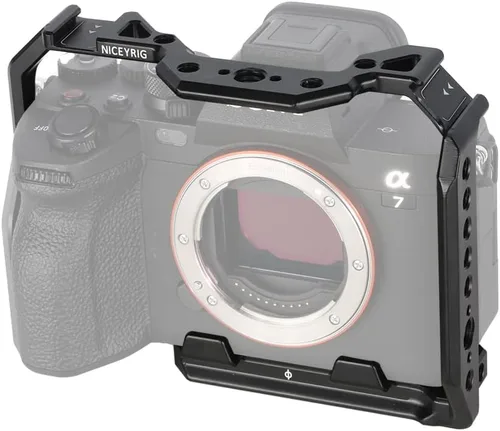 Vista 7 de NICEYRIG Jaula compacta para Sony Alpha 7V / 7R V/Alpha 7 IV/Alpha 7S III con riel NATO doble zapata fría - 497