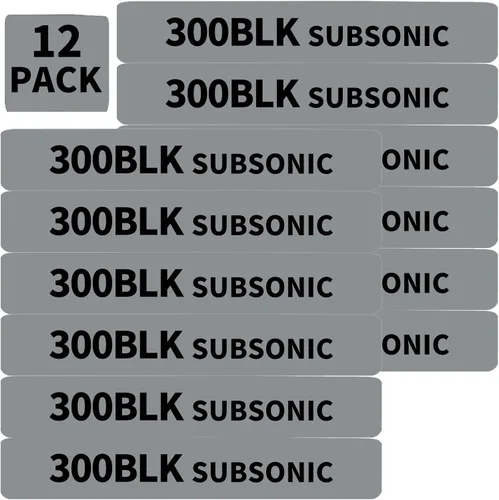 Vista 12 de Paquete de 12 bandas de marcado Miaozhun 300 BLK Subsonic Magazine .300 Blackout Subsonic Magazine Identificación de calibre (verde militar-blanco)