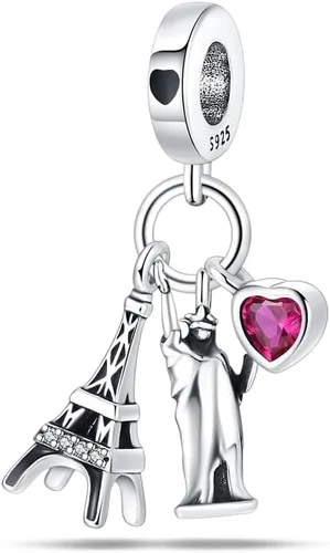 Vista 21 de Dijes de plata de ley 925 para pulseras, collares, colgante con circonitas cúbicas 5A dije charm para mujeres joyería DIY