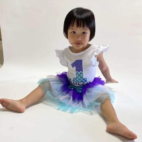 Vista 7 de Conjunto de falda TuTu de algodón con lentejuelas y lazo y diadema de 3 piezas