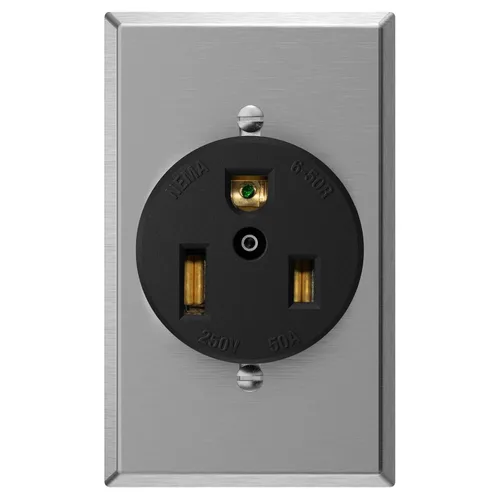 Vista 11 de AIDA Receptáculo de Alimentación de Montaje Empotrado de 30A 250V, NEMA 6-30R, Toma de Corriente de Cuchilla Recta Certificada por UL, con Placa
