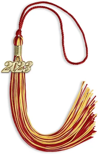 Vista 304 de Endea Graduation - Borla de doble color mixto con fecha dorada (negro/dorado antiguo, 2021)