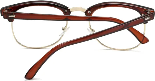 Vista 5 de Gafas de lente transparente de medio marco sin montura clásica vintage de moda