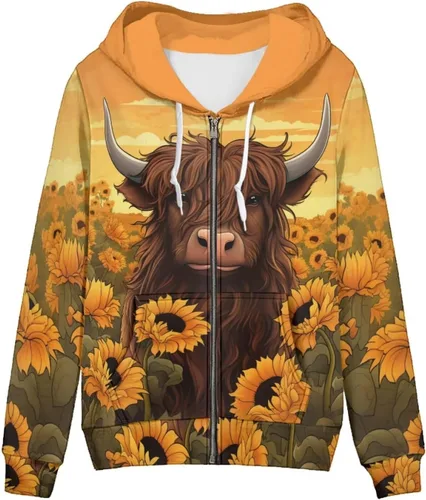 Vista 43 de Showudesigns Sudaderas con capucha y cremallera para mujer XS-5XL Un pollo