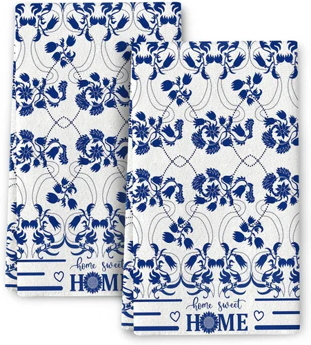 Vista 12 de Juego de 2 toallas de cocina modernas de mediados de siglo, toallas de mano absorbentes, paños de cocina retro para cocinar, hornear, baño, granja
