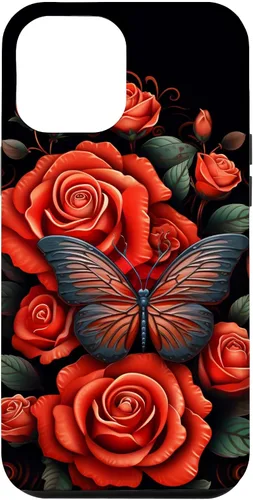 Vista 26 de Cute Butterfly Red Floral Flower Butterfly Rose Case for iPhone 17