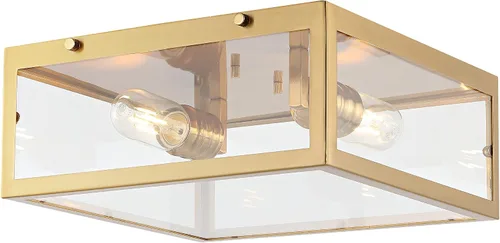 Vista 10 de JONATHAN Y Lámpara de techo cromada de 8 pulgadas para baño, cocina, pasillo, entrada, pantalla de vidrio transparente, 1 bombilla LED Cromo