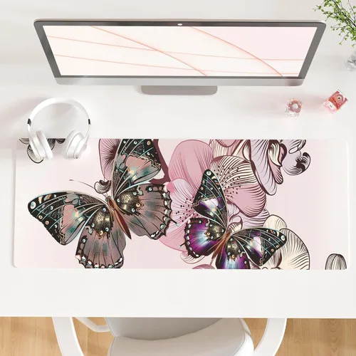 Vista 44 de Qiyi Alfombrilla de escritorio, grande, de mouse, vía láctea, decoración, piel sintética impermeable, protector para oficina, hogar, trabajo