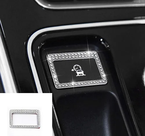 Vista 7 de Adecuado para Jaguar auto XF XE F-PACE Accesorios brillantes, botón de estacionamiento electrónico, perilla de control de engranajes, juego