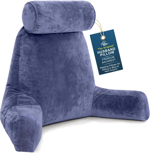 Vista 24 de Almohada Husband Mediana Negra, Respaldo para Niños, Adolescentes, Adultos Pequeños – Almohada de Lectura con Brazos, Altura Ajustable, Espuma