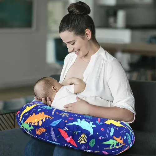 Vista 5 de Cloele - Funda de almohada de lactancia para almohadas de lactancia materna, dinosaurio azul