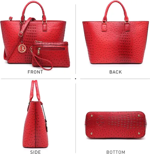Vista 2 de Dasein Women Satchel Purse Handbag Shoulder Bag Work Tote Bag with Matching Clutch
