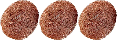 Vista 2 de Scotch-Brite Almohadillas de limpieza con revestimiento de cobre, 3 almohadillas para fregar (paquete de 2)