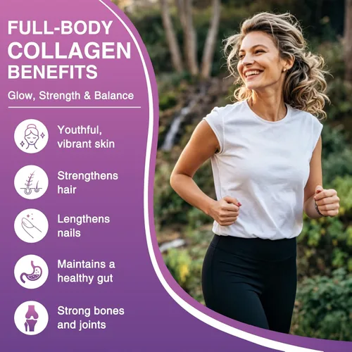 Vista 3 de ZEBORA Polvo de péptidos de colágeno múltiple para mujeres, péptidos de colágeno hidrolizados con D-manosa y probióticos para mujeres, apoya