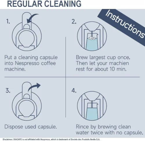 Vista 5 de Cápsula de limpieza compatible con máquina Nespresso, 6 cápsulas de limpieza para cafetera Nespresso Originaline, solución de descalcificación