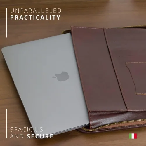 Vista 5 de Maruse italiano portadocumentos de piel – fabricado en Italia, Negro