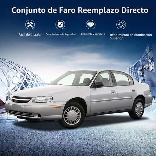 Vista 4 de DWVO Conjunto de faros Compatible con Chevy Malibu 1997 1998 1999 2000 2001 2002 2003 Pareja de repuesto de faros delanteros