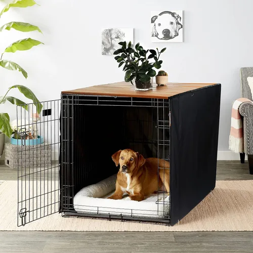 Vista 8 de HiCaptain Decoración de mesa para jaula de mascotas – Decoración plegable para jaulas de perros, decoración de alambre para perrera de perro, mesa