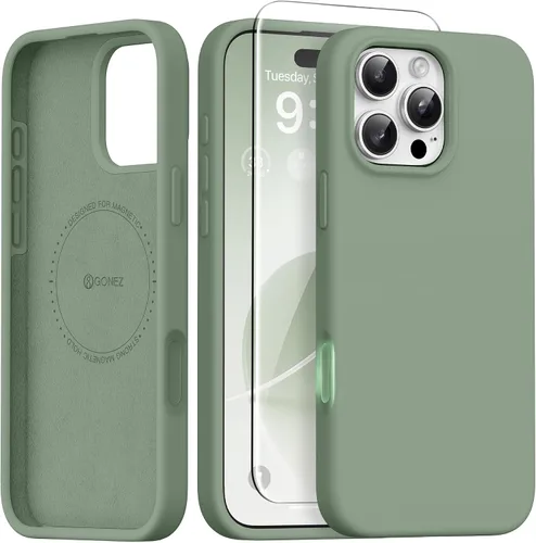 Vista 238 de GONEZ Funda magnética para iPhone 12 Case / 12 Pro Case, compatible con MagSafe, [protector de pantalla + protector de lente de cámara], funda