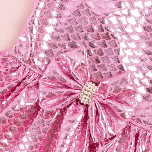 Vista 2 de CuteBone - Vestidos brillantes de sirena de verano para cachorros, para perros pequeños, falda de lentejuelas DD11XS