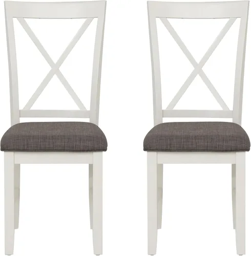Vista 4 de Powell Muebles Jane Side, Silla de comedor blanca antigua