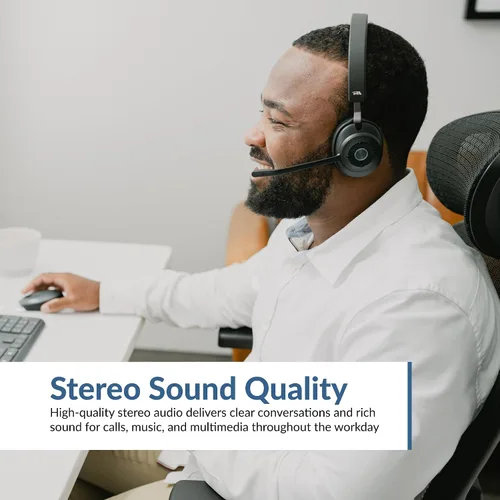Vista 6 de CA Essential Auriculares Bluetooth (HS-2000BT): auriculares inalámbricos profesionales optimizados para plataformas UC, tecnología ANC y ENC que