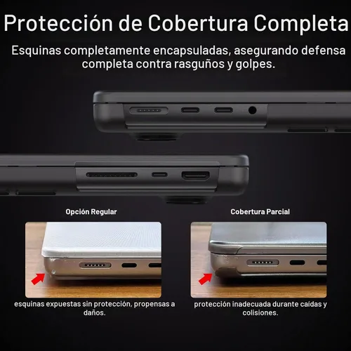 Vista 2 de Soonjet Funda para MacBook Pro de 14 pulgadas M5 M4 M3 M2 M1 Pro/Max 2026 Espacio Negro Claro