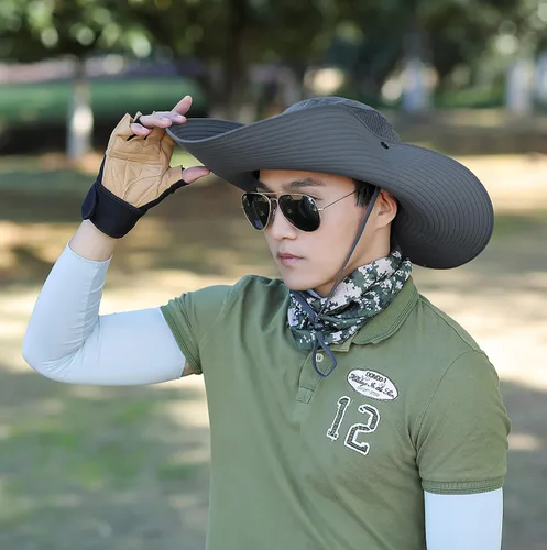 Vista 3 de HUAMULAN Sombreros de sol de ala súper ancha de 6 pulgadas, para hombres y mujeres, para pesca, senderismo, jardín, césped, trabajo, safari